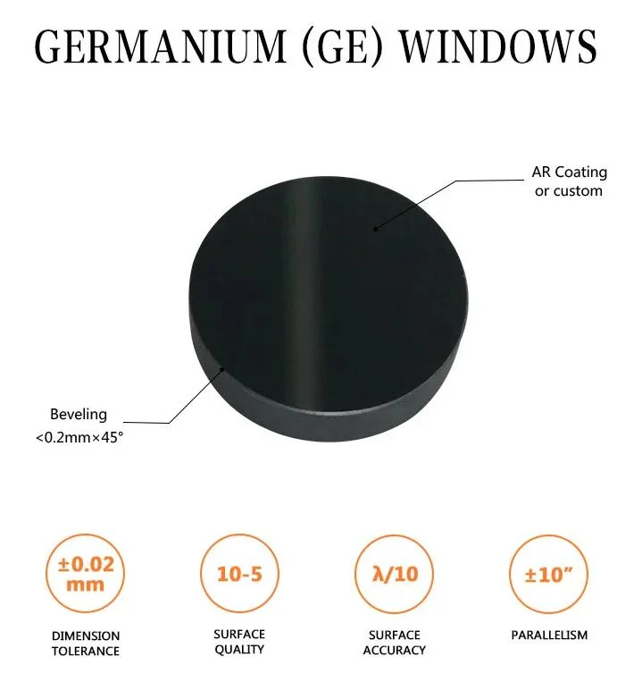 Custom IR Infrared Ge Germanium Crystal Windows Optical Ge Wafer Sheet Flir Ftir Germanium Crystal