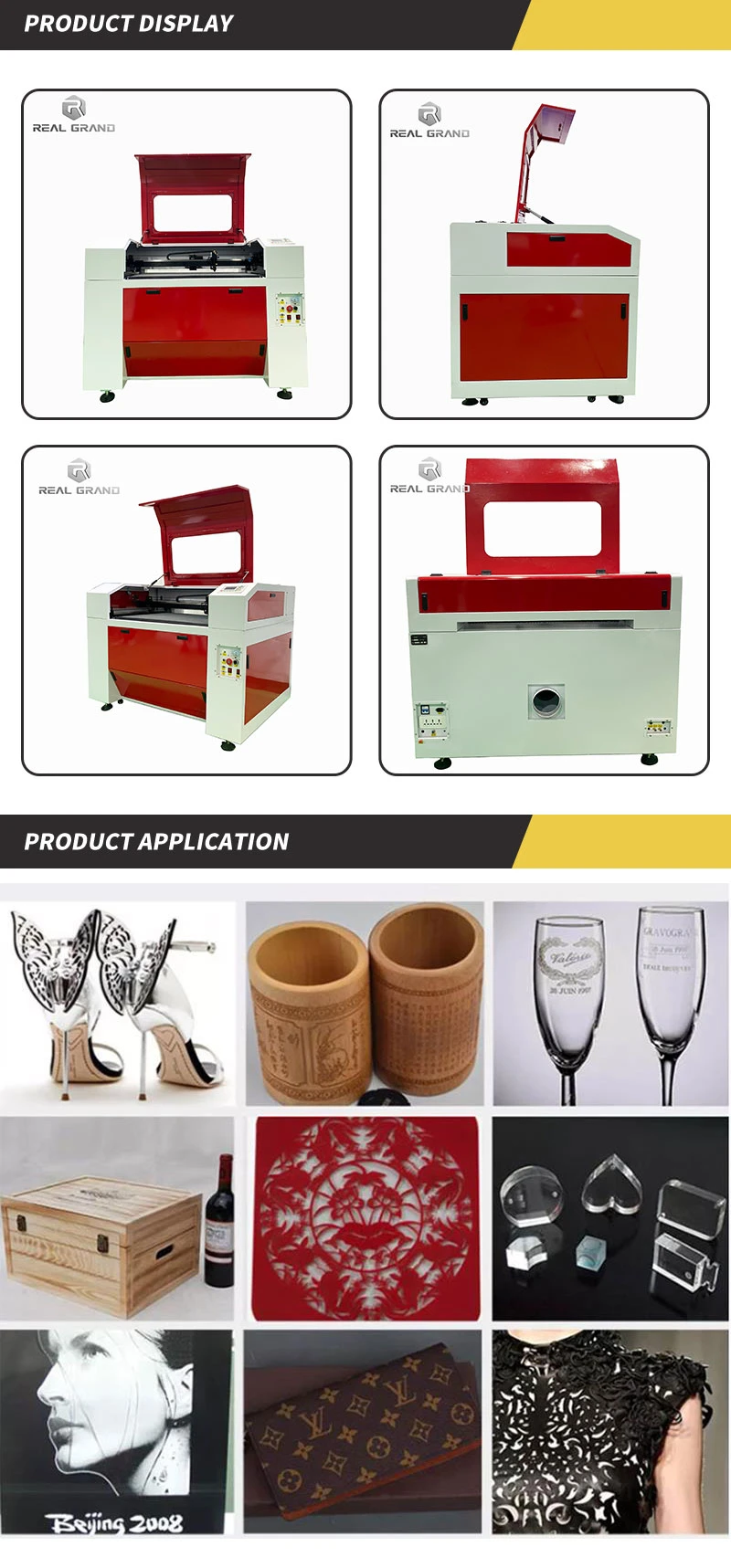 CO2 Laser Cutter Laser Engraving Machine Engraving Different Materials Acrylic/Stone/Glass/Leather/Rubber